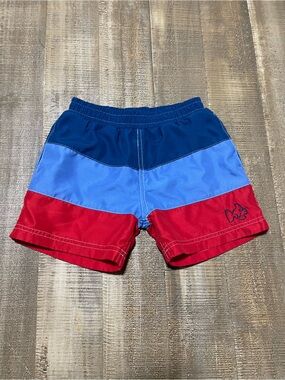 Prodoh Colorblock Boys Swim Trunks in Navy, Sky Blue & Red